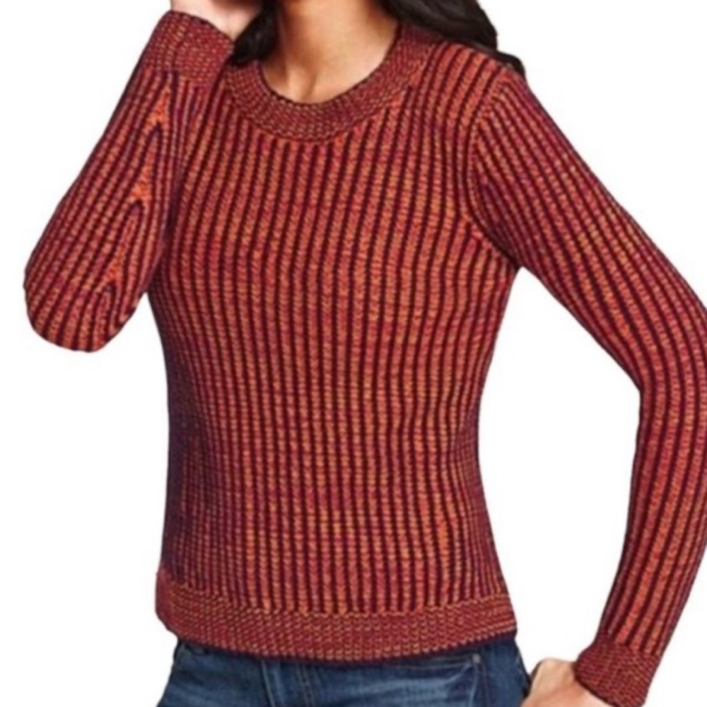 Cabi levange lave ribbed sweater orange medium